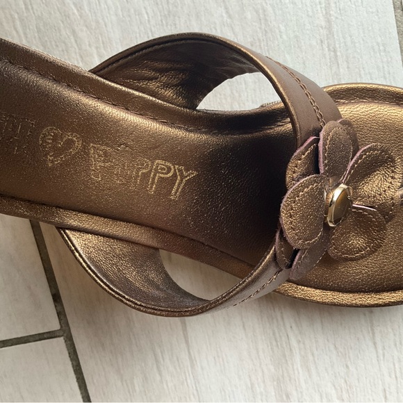 Coach Women's Metallic Bronze Wedge Sandals - Picture 7 of 8